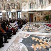 Audienz bei Leo XIV.: Der Papst hatte die Teilnehmenden des Hackathon eingeladen.