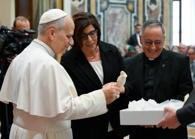 Privataudienz bei Papst Leo XIV.: Margaret Karram und Roberto Almada.