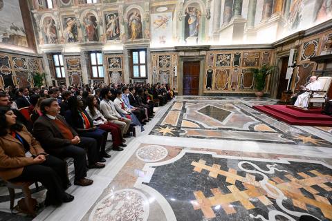 Audienz beim Papst: Leo XIV. empfing die jungen Erwachsenen und ermutigte sie, partizipative Politik zu entwickeln.