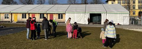 Container-Unterkunft für 600 geflüchtete Ukrainer in Tiefenau bei Bern